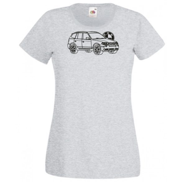 Autó fan BMW X3 rajz női rövid ujjú póló