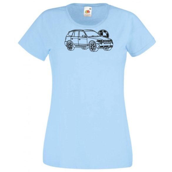 Autó fan BMW X3 rajz női rövid ujjú póló