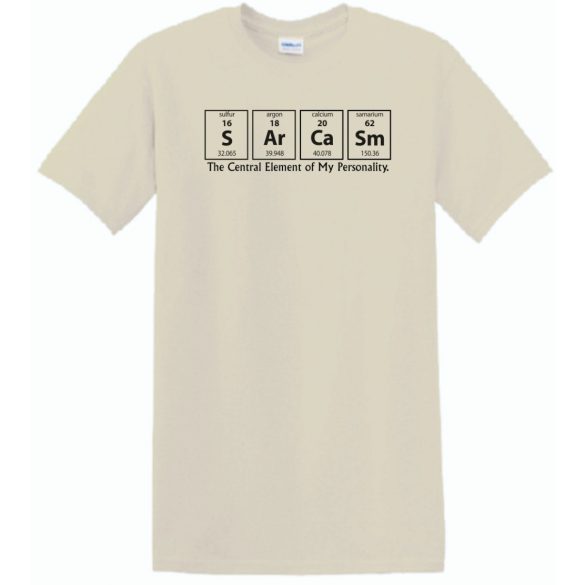 Humor - Periodic Table - Sarcasm - Agymenők stílus férfi rövid ujjú póló