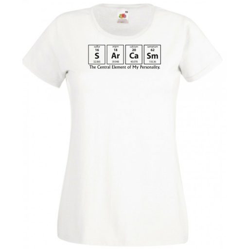 Humor - Periodic Table - Sarcasm - Agymenők stílus női rövid ujjú póló