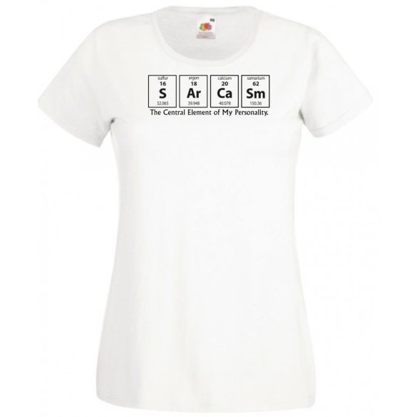 Humor - Periodic Table - Sarcasm - Agymenők stílus női rövid ujjú póló