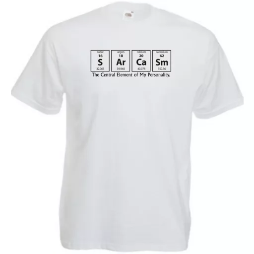 Humor - Periodic Table - Sarcasm - Agymenők stílus férfi rövid ujjú póló