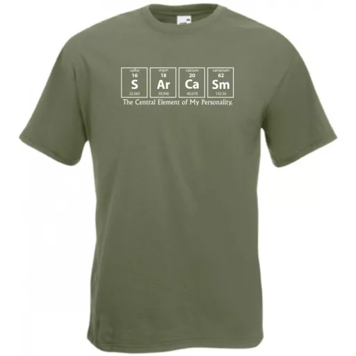 Humor - Periodic Table - Sarcasm - Agymenők stílus férfi rövid ujjú póló