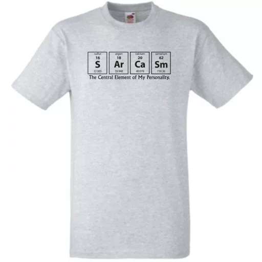 Humor - Periodic Table - Sarcasm - Agymenők stílus férfi rövid ujjú póló