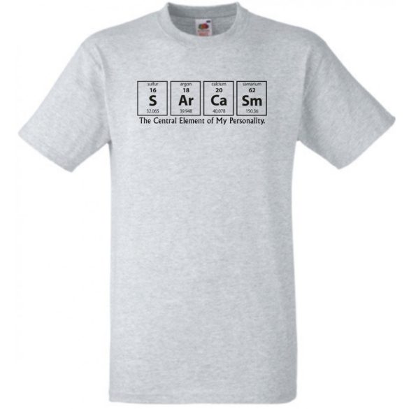 Humor - Periodic Table - Sarcasm - Agymenők stílus férfi rövid ujjú póló