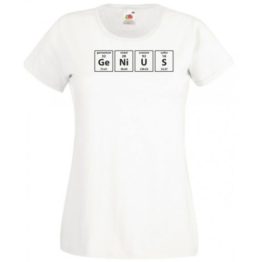 Humor - Periodic Table - Genius - Agymenők stílus női rövid ujjú póló