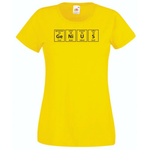 Humor - Periodic Table - Genius - Agymenők stílus női rövid ujjú póló