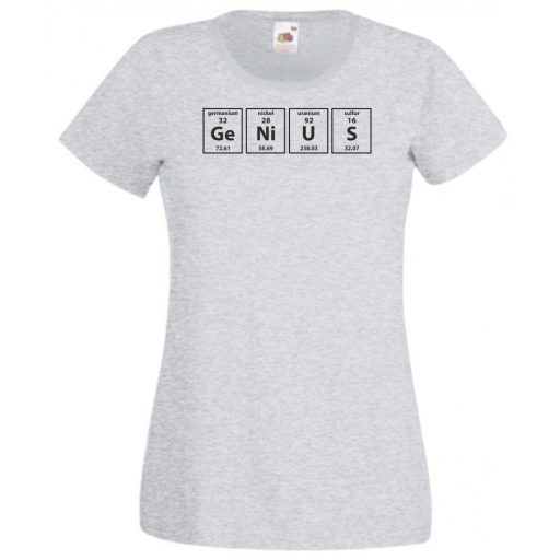 Humor - Periodic Table - Genius - Agymenők stílus női rövid ujjú póló