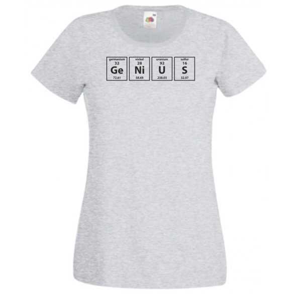 Humor - Periodic Table - Genius - Agymenők stílus női rövid ujjú póló