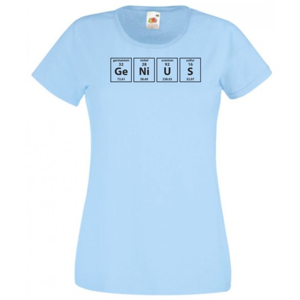 Humor - Periodic Table - Genius - Agymenők stílus női rövid ujjú póló