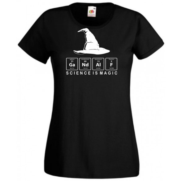 Funny Periodic Table Gandalf - Potter stílus női rövid ujjú póló