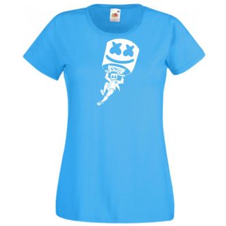   Sikló ernyős - Fortnite stílusban, stencil minima -B női rövid ujjú póló