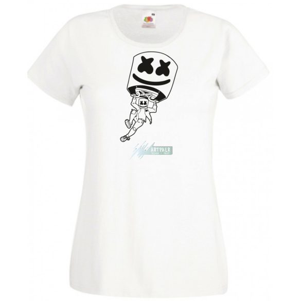 Sikló ernyős - Fortnite stílusban, stencil minima -B női rövid ujjú póló