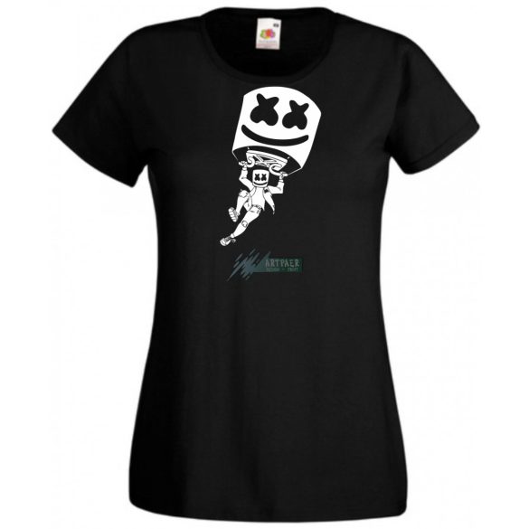 Sikló ernyős - Fortnite stílusban, stencil minima -B női rövid ujjú póló