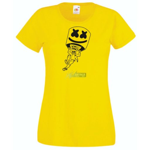 Sikló ernyős - Fortnite stílusban, stencil minima -B női rövid ujjú póló