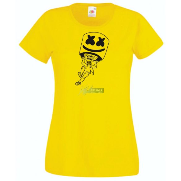 Sikló ernyős - Fortnite stílusban, stencil minima -B női rövid ujjú póló