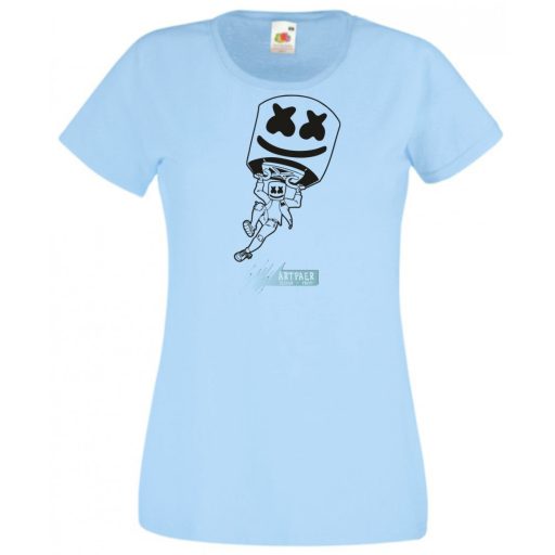 Sikló ernyős - Fortnite stílusban, stencil minima -B női rövid ujjú póló