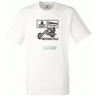 Eat Sleep Motocycle férfi rövid ujjú póló