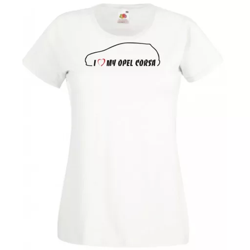 Auto fan I Love Opel Corsa női rövid ujjú póló