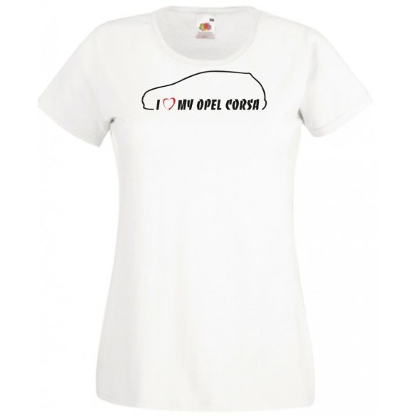 Auto fan I Love Opel Corsa női rövid ujjú póló