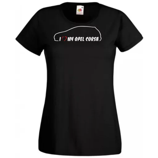 Auto fan I Love Opel Corsa női rövid ujjú póló