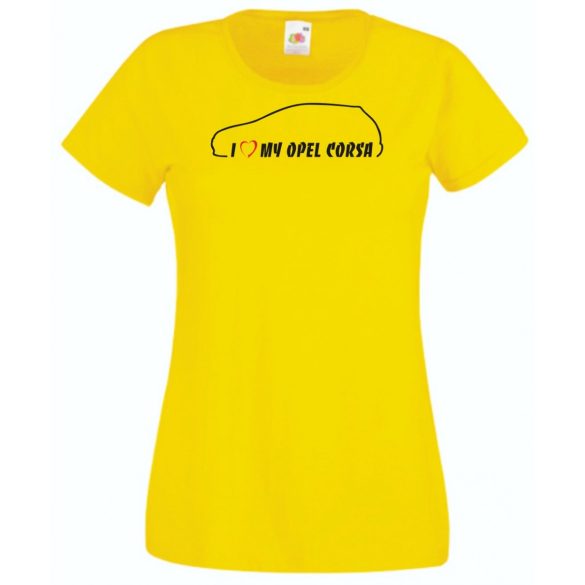 Auto fan I Love Opel Corsa női rövid ujjú póló