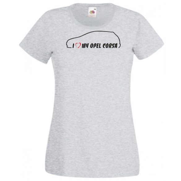 Auto fan I Love Opel Corsa női rövid ujjú póló