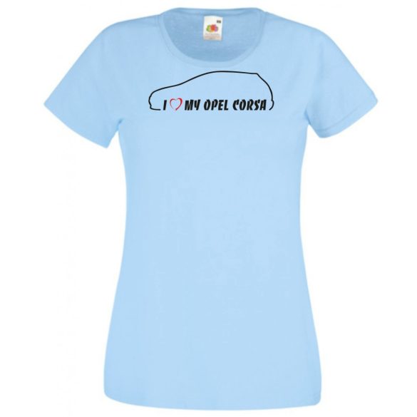 Auto fan I Love Opel Corsa női rövid ujjú póló