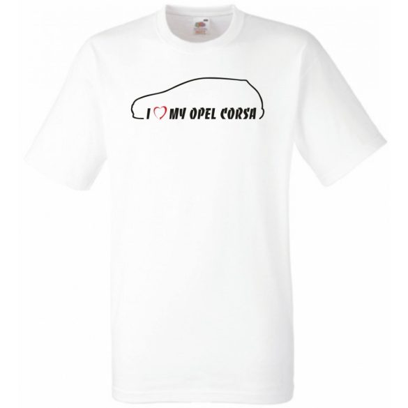 Auto fan I Love Corsa férfi rövid ujjú póló