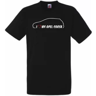 Auto fan I Love Corsa férfi rövid ujjú póló