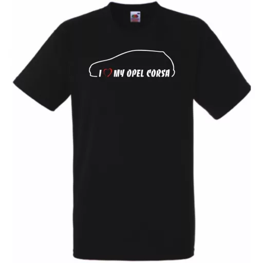 Auto fan I Love Corsa férfi rövid ujjú póló