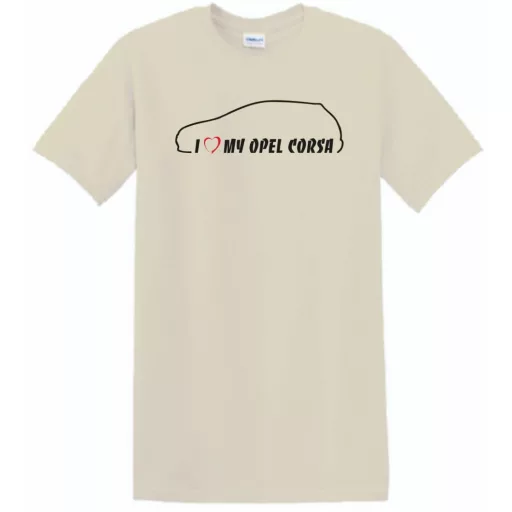 Auto fan I Love Corsa férfi rövid ujjú póló
