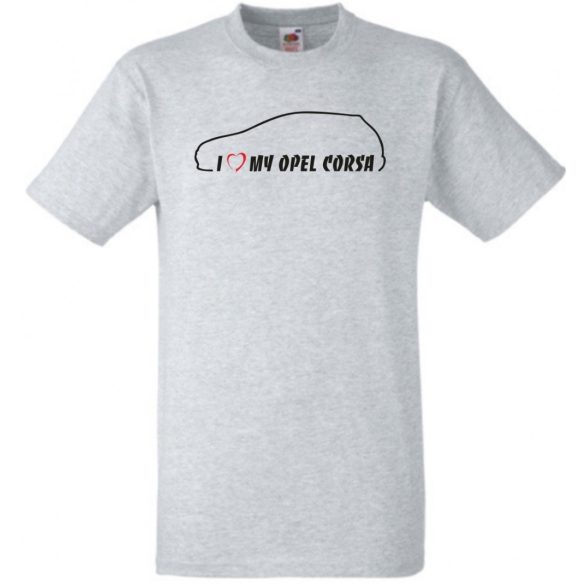 Auto fan I Love Corsa férfi rövid ujjú póló