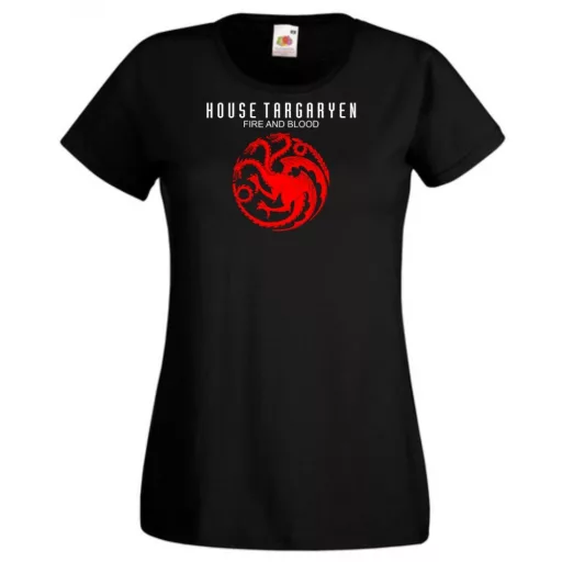 House Targaryen - Fire and Blood - GOT női rövid ujjú póló