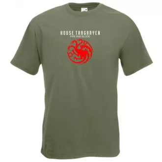   House Targaryen - Fire and Blood - GOT férfi rövid ujjú póló