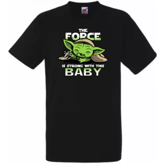   Humor-paródia BABYODA, The Force... férfi rövid ujjú póló