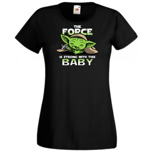 Humor-paródia BABYODA, The Force... női rövid ujjú póló