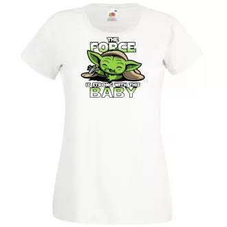   Humor-paródia BABYODA, The Force... női rövid ujjú póló