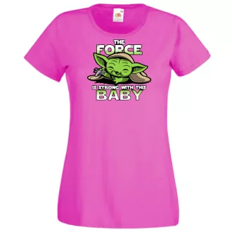  Humor-paródia BABYODA, The Force... női rövid ujjú póló