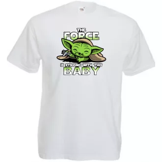   Humor-paródia BABYODA, The Force... férfi rövid ujjú póló