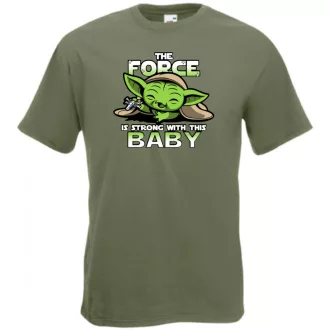   Humor-paródia BABYODA, The Force... férfi rövid ujjú póló