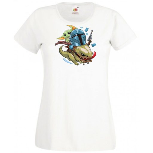 Humor-paródia BABYODA női rövid ujjú póló