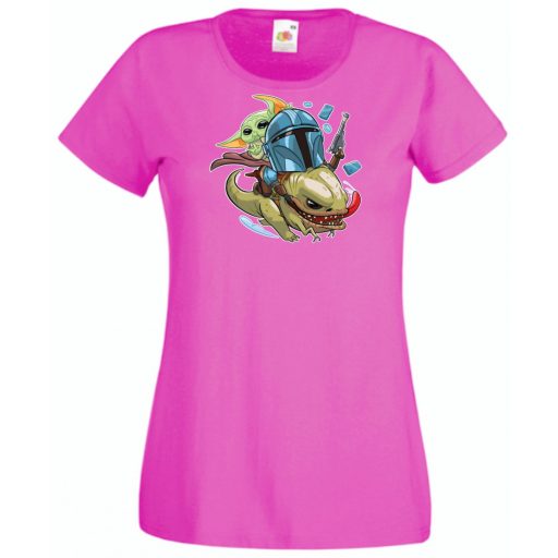 Humor-paródia BABYODA női rövid ujjú póló