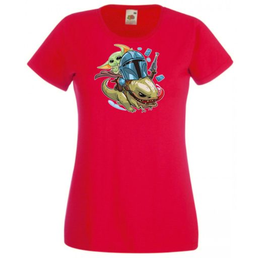 Humor-paródia BABYODA női rövid ujjú póló