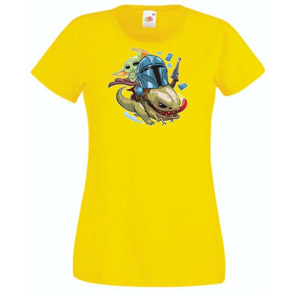 Humor-paródia BABYODA női rövid ujjú póló