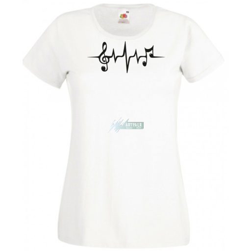 Szívem a zenéért dobog EKG női rövid ujjú póló