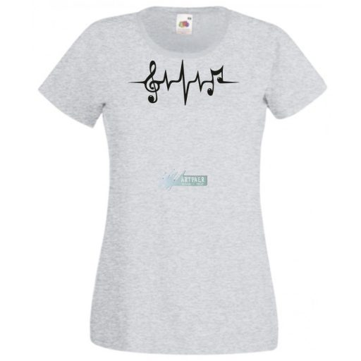 Szívem a zenéért dobog EKG női rövid ujjú póló