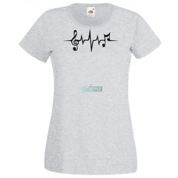 Szívem a zenéért dobog EKG női rövid ujjú póló