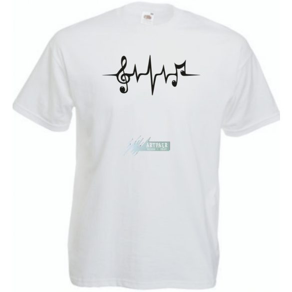 Szívem a zenéért dobog EKG férfi rövid ujjú póló