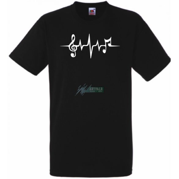 Szívem a zenéért dobog EKG férfi rövid ujjú póló